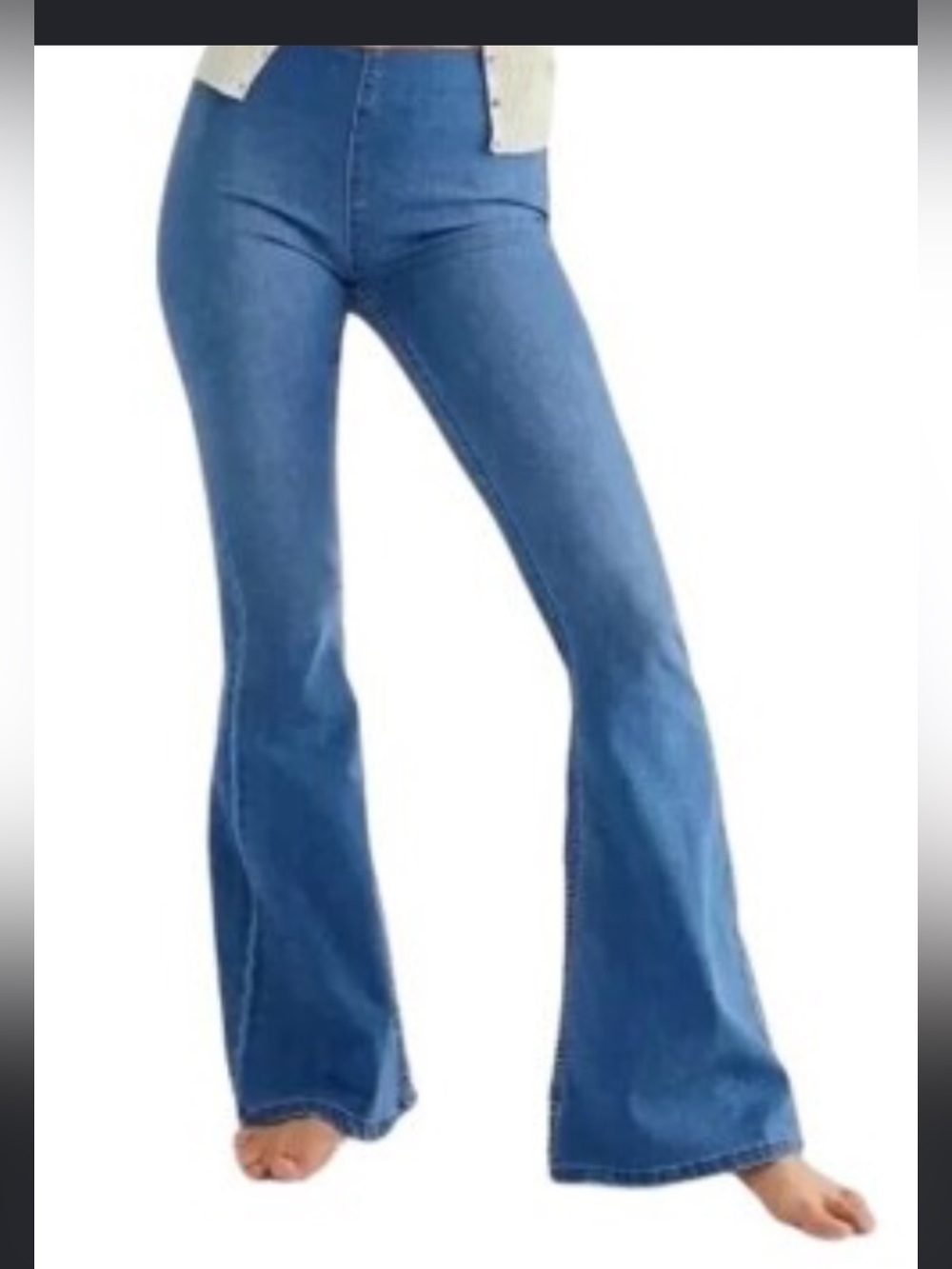 Free People Penny Flare Jeans Pull On We the Free,30